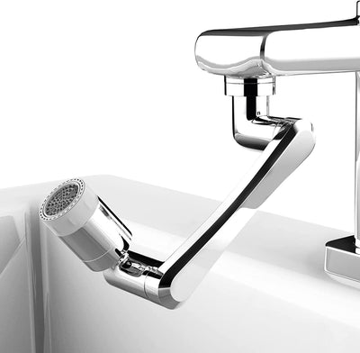 Rotating Faucet Extender Aerator, Universal Splash Filter Faucet, Large Angle Rotating Splash Filter Faucet Extender Aerator with 2 Water Outlet Modes, Sink Sprayer (All Plastic)